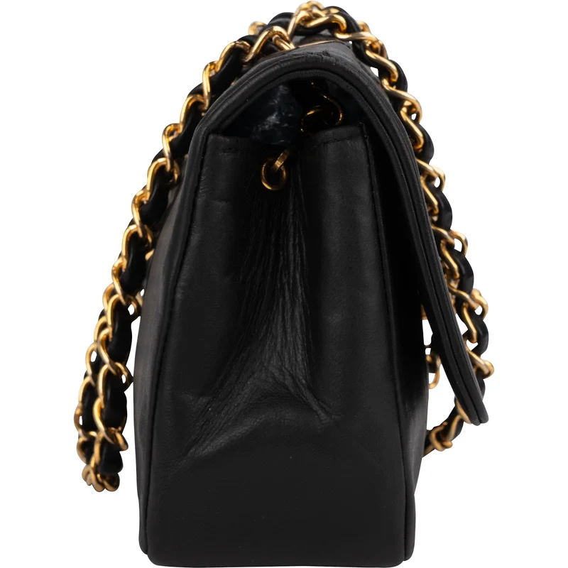 Chanel Quilted Lambskin 24K Gold Single Flap Crossbody Bag