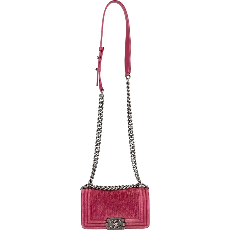 Chanel Quilted Velvet Small Boy Single Flap Crossbody Bag