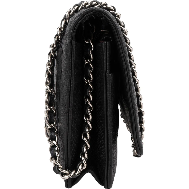 Chanel Quilted Caviar Leather Wallet On Chain Crossbody Bag