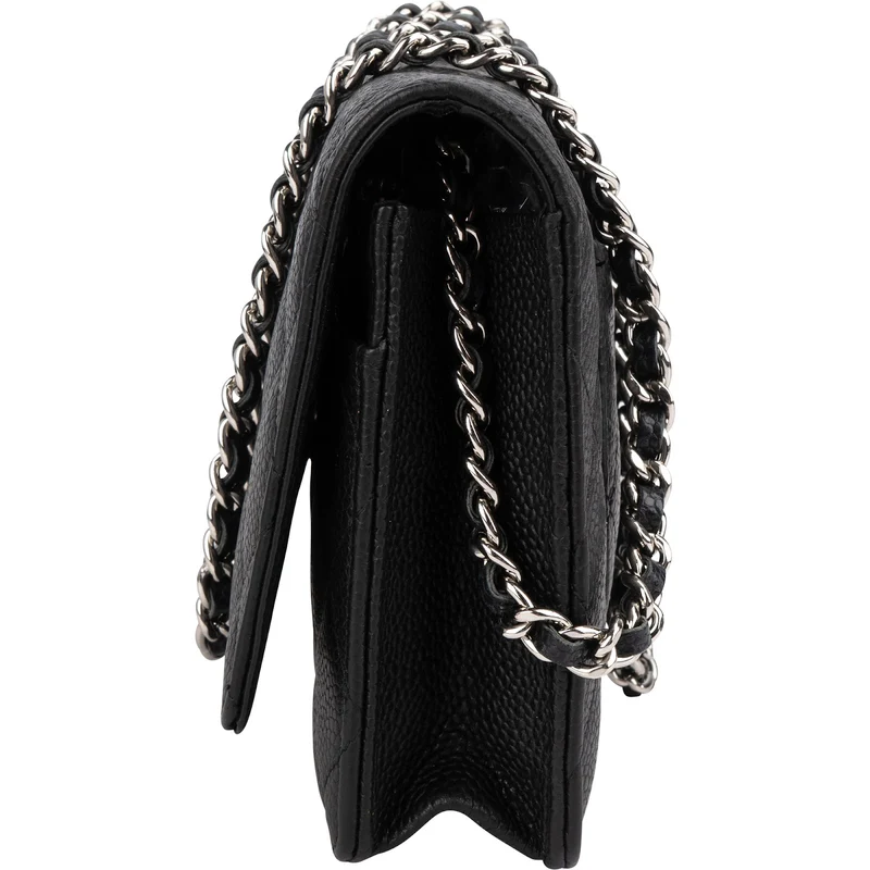 Chanel Quilted Caviar Leather Wallet On Chain Crossbody Bag