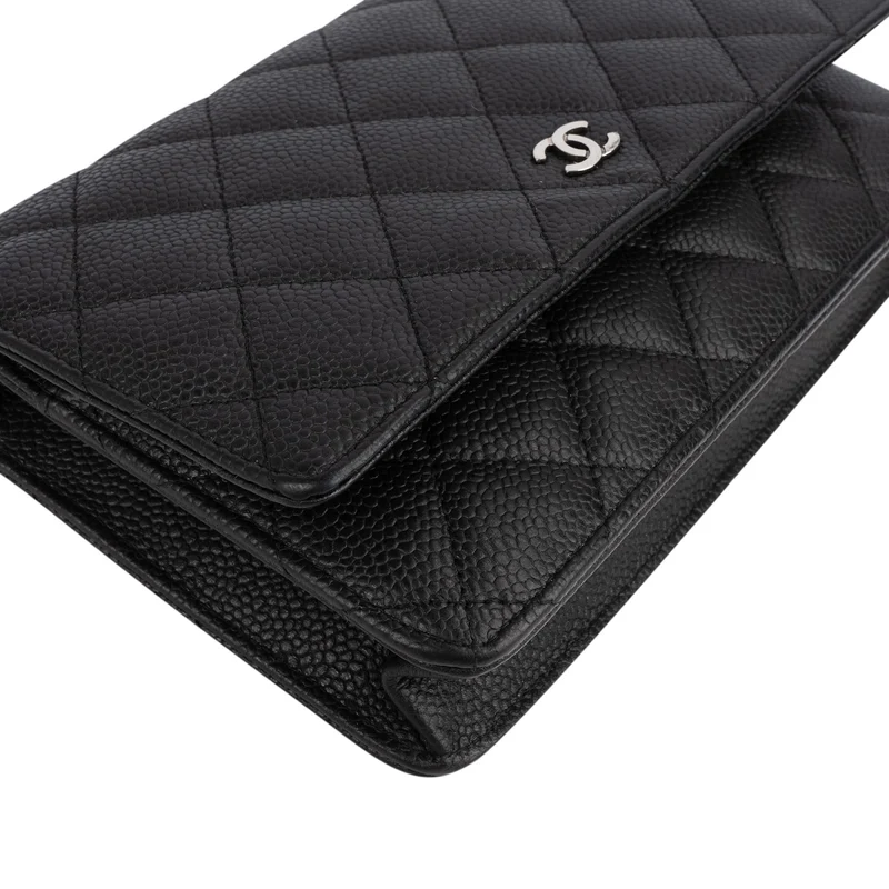 Chanel Quilted Caviar Leather Wallet On Chain Crossbody Bag