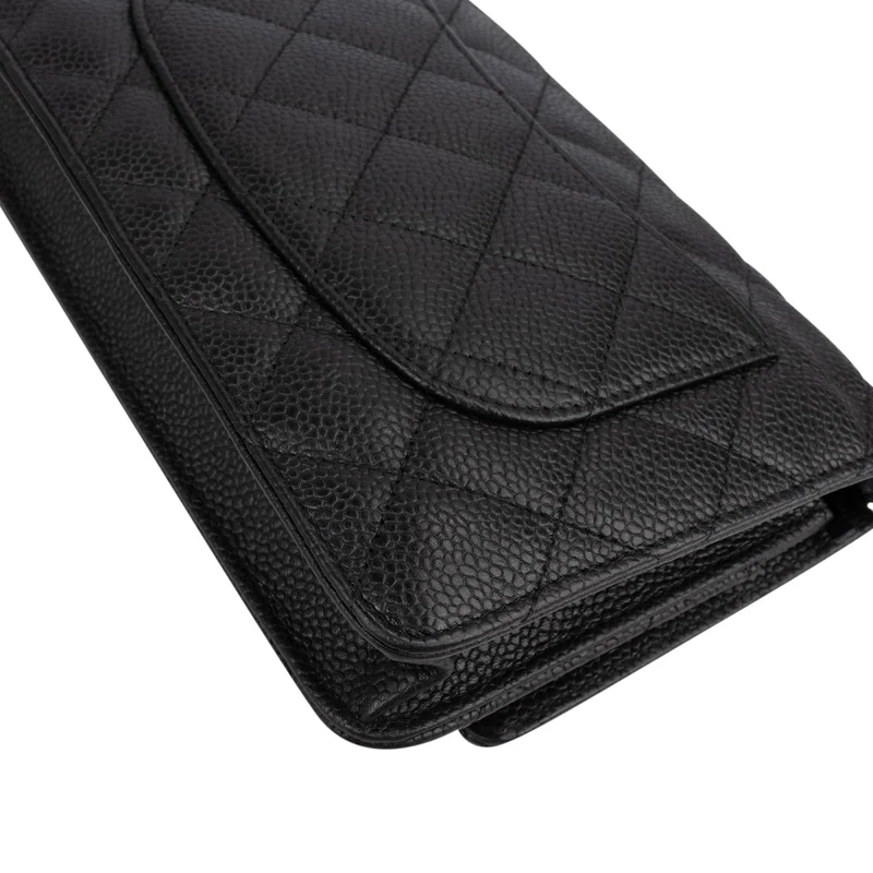 Chanel Quilted Caviar Leather Wallet On Chain Crossbody Bag