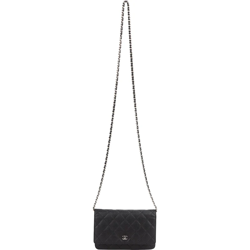 Chanel Quilted Caviar Leather Wallet On Chain Crossbody Bag