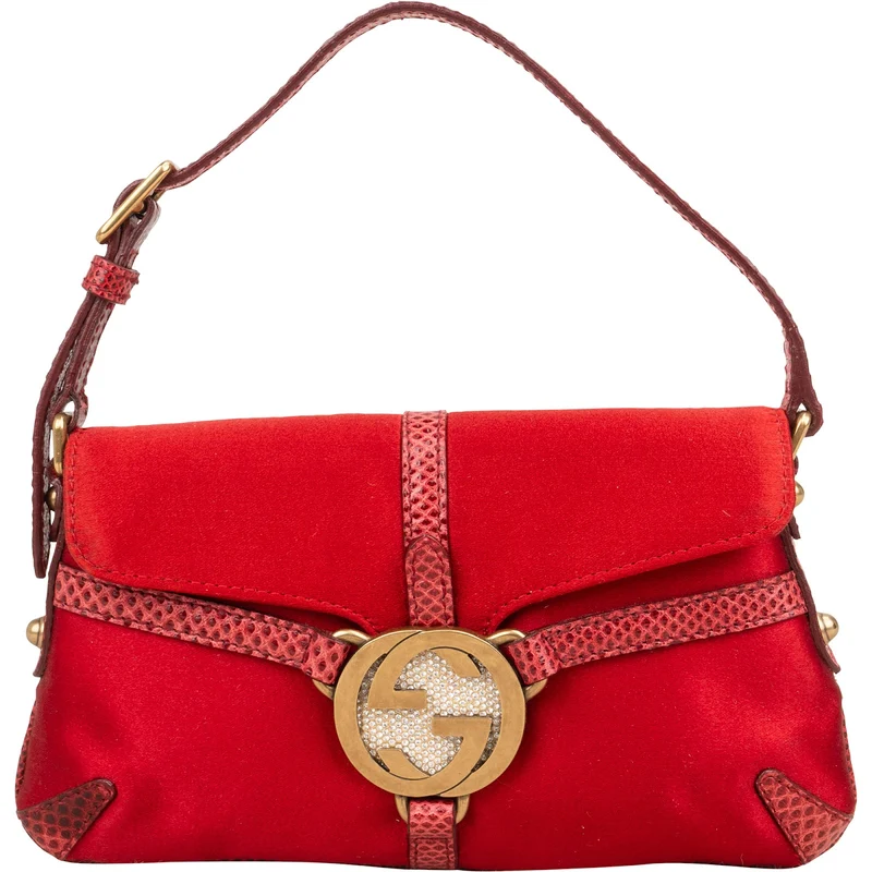 Gucci Satin Crystal GG Micro Flap Bag Handbag