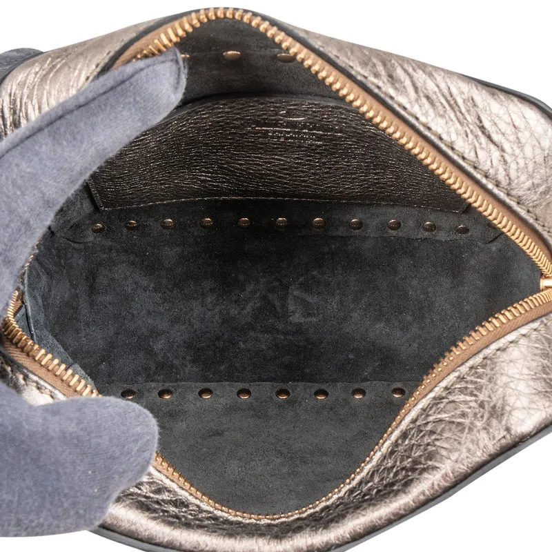 Valentino Garavani Metallic Grained Leather Rockstud Camera Crossbody Bag