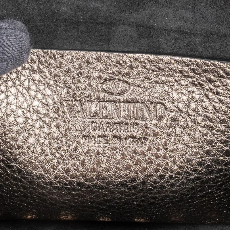 Valentino Garavani Metallic Grained Leather Rockstud Camera Crossbody Bag