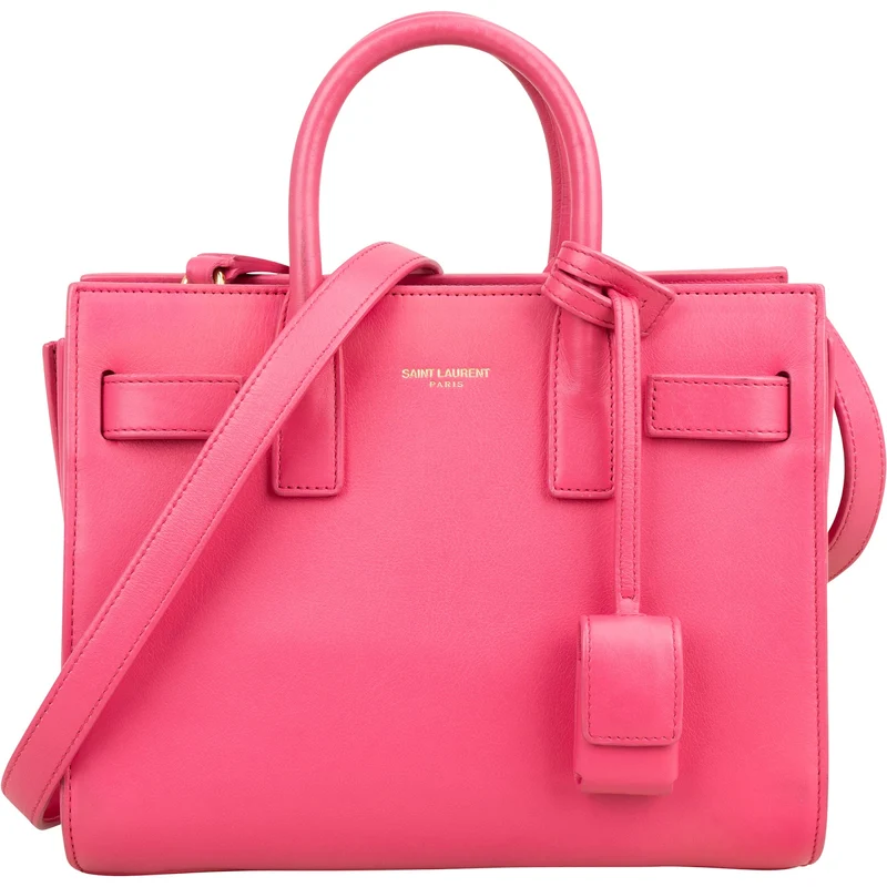 Saint Laurent Pink Calfskin Nano Sac De Jour Handbag