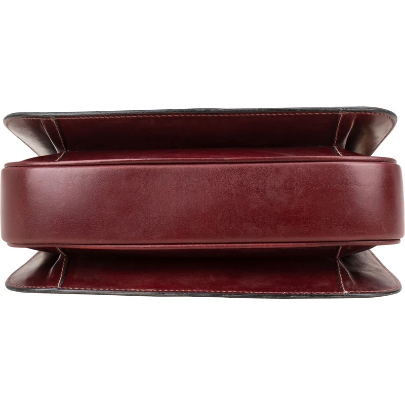 Celine Bordeaux Bocalf Flap Triomphe Shoulder Bag