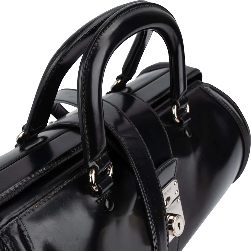 Miu Miu Spazzolato Leather Doctor Style Buckle Handbag