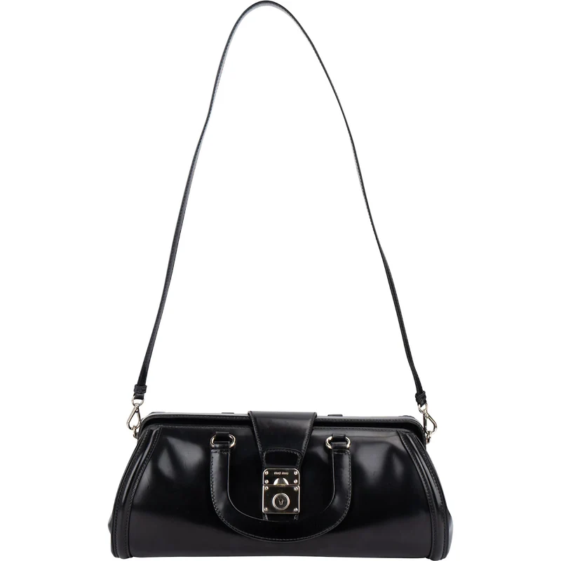 Miu Miu Spazzolato Leather Doctor Style Buckle Handbag