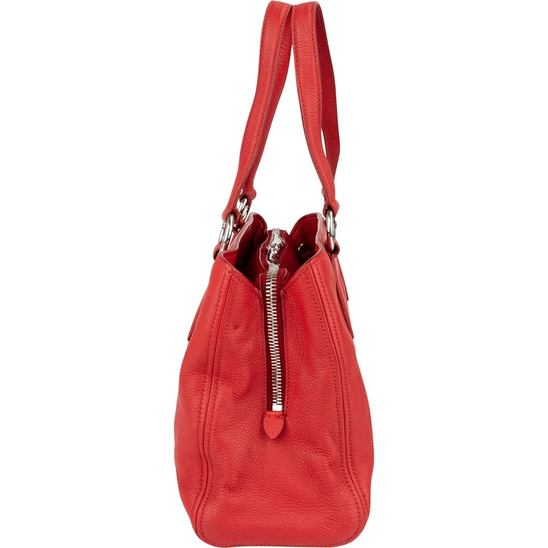 Miu Miu Red Vitello Phenix Leather Tote Handbag