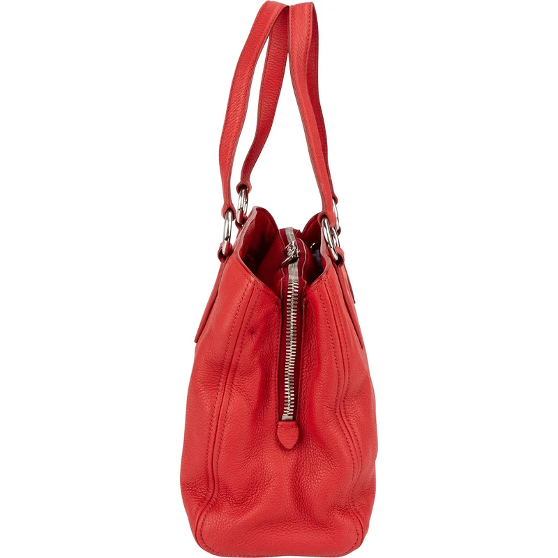 Miu Miu Red Vitello Phenix Leather Tote Handbag