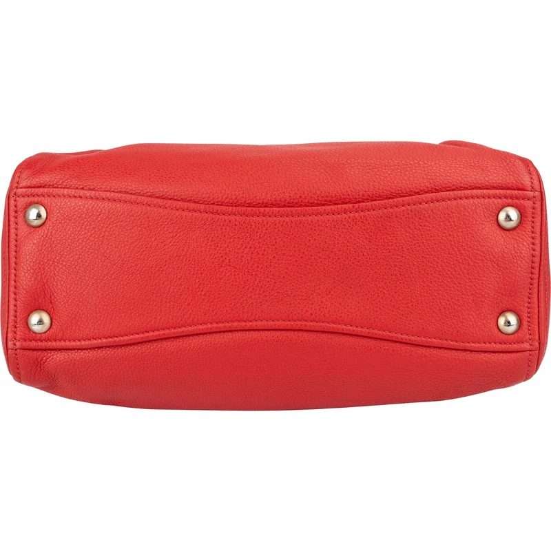 Miu Miu Red Vitello Phenix Leather Tote Handbag