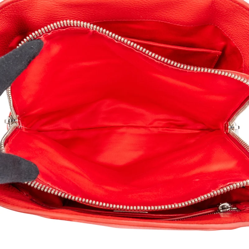 Miu Miu Red Vitello Phenix Leather Tote Handbag