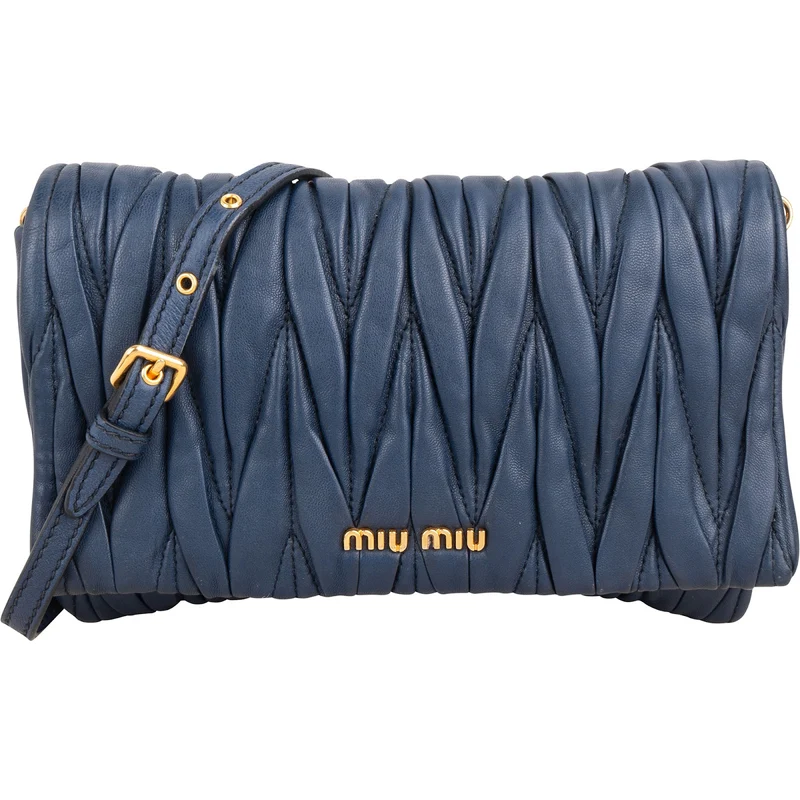Miu Miu Matelassé Nappa Leather Small Flap Crossbody Bag