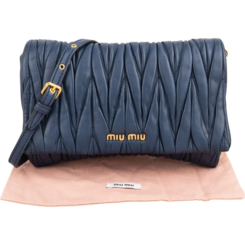 Miu Miu Matelassé Nappa Leather Small Flap Crossbody Bag