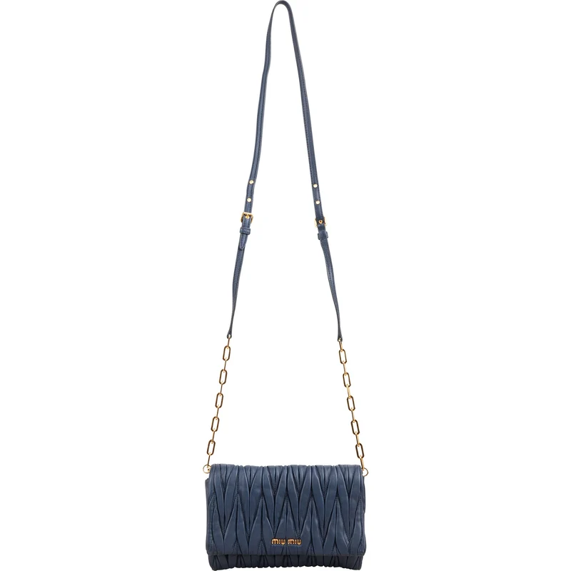 Miu Miu Matelassé Nappa Leather Small Flap Crossbody Bag