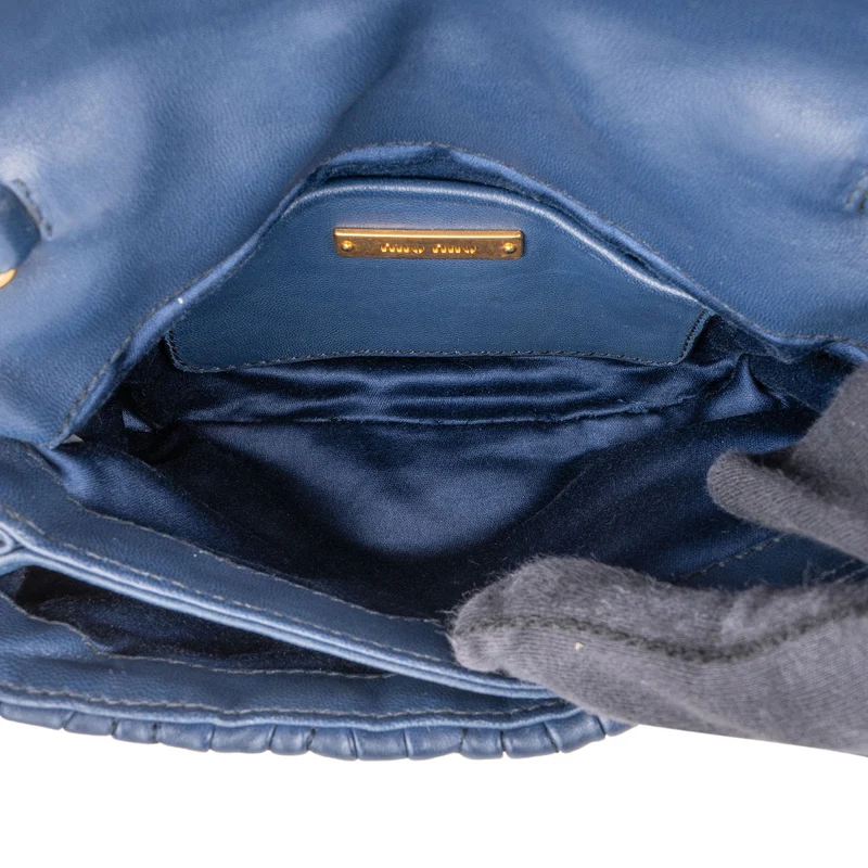 Miu Miu Matelassé Nappa Leather Small Flap Crossbody Bag