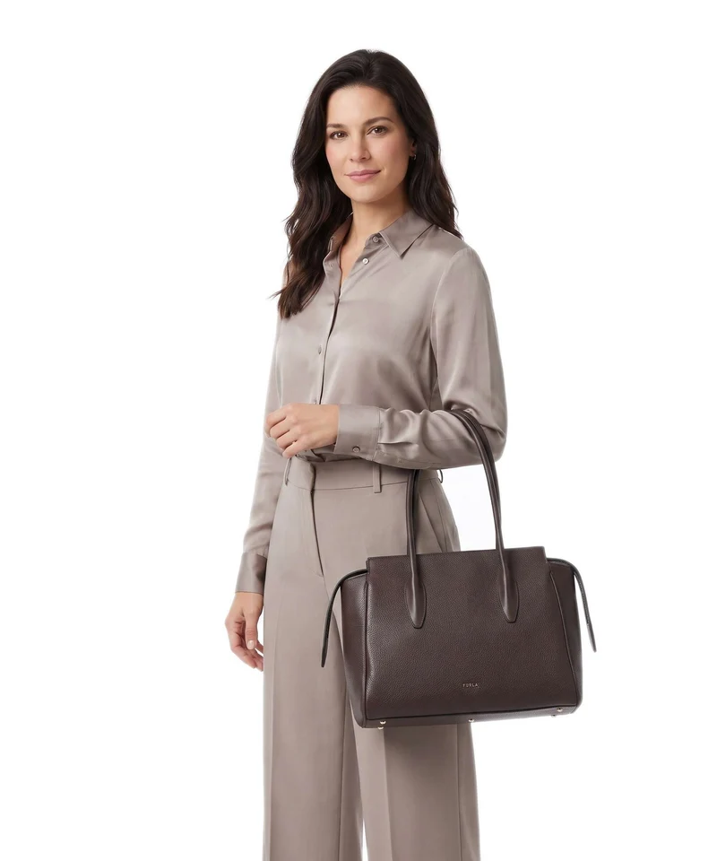 Furla Ambra L Shopper cioccolato