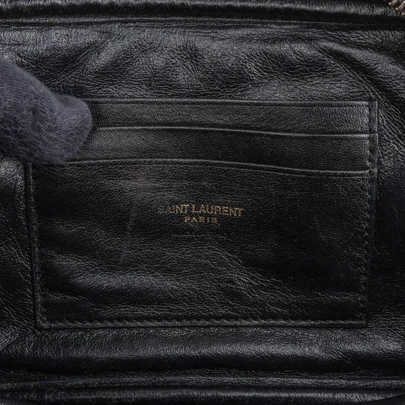Saint Laurent Chevron Denim Lou Camera Crossbody Bag