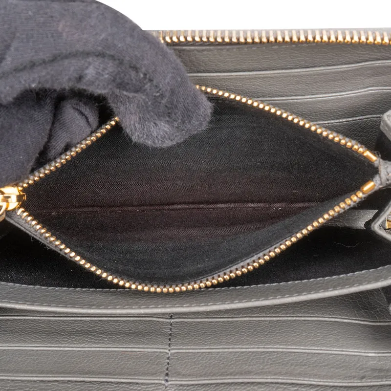 Balenciaga Grey Classic Leather Zip Wallet