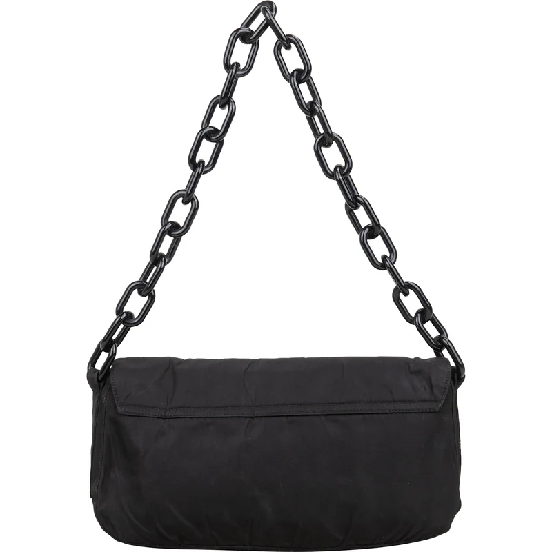 Prada Nero Tessuto Plastic Chain Shoulder Bag