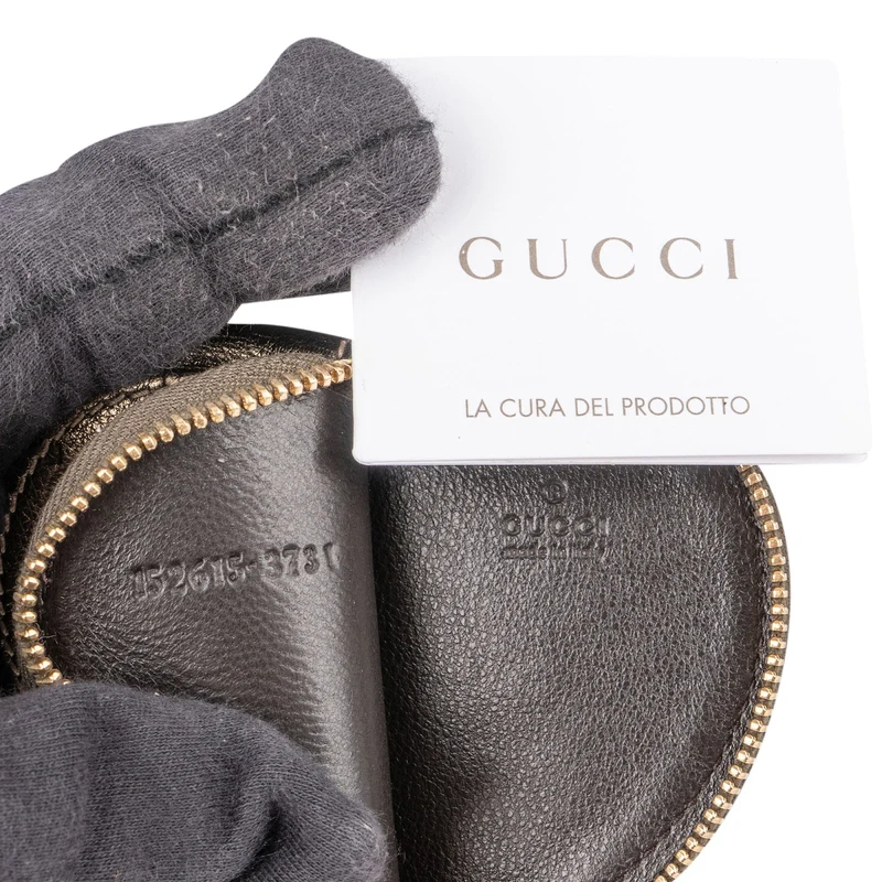Gucci Guccissima Leather Heart Shaped Coin Purse Wallet Bag Charm Accessoires