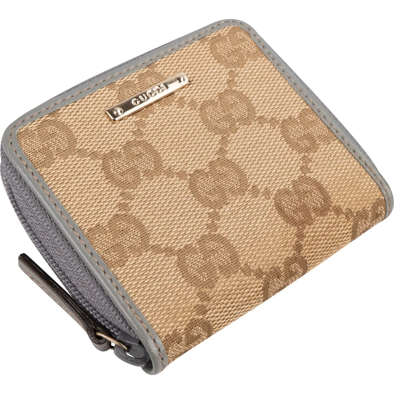 Gucci Monogram GG Canvas Zip Around Coin Wallet