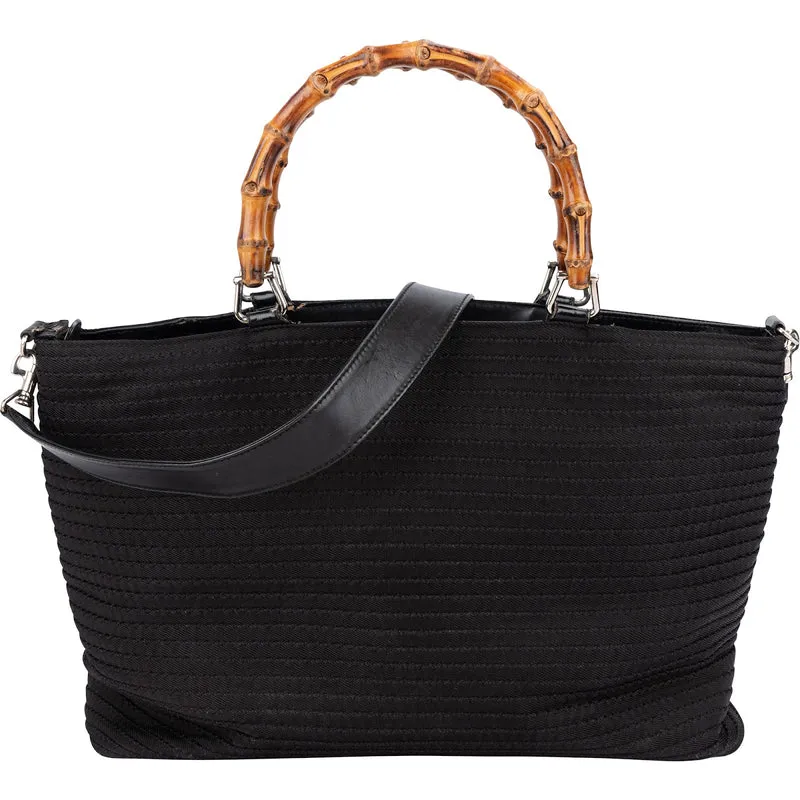 Gucci Bamboo Black Tote Handbag