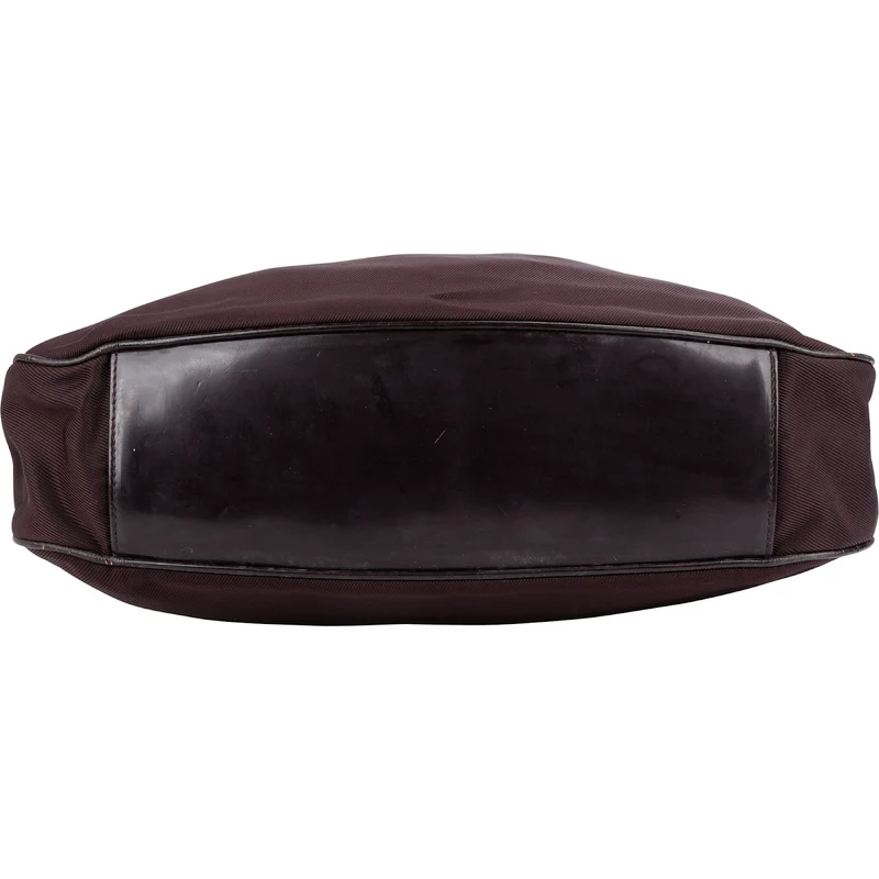 Gucci Leather Nylon Bamboo Top Handle Hobo Shoulder Bag