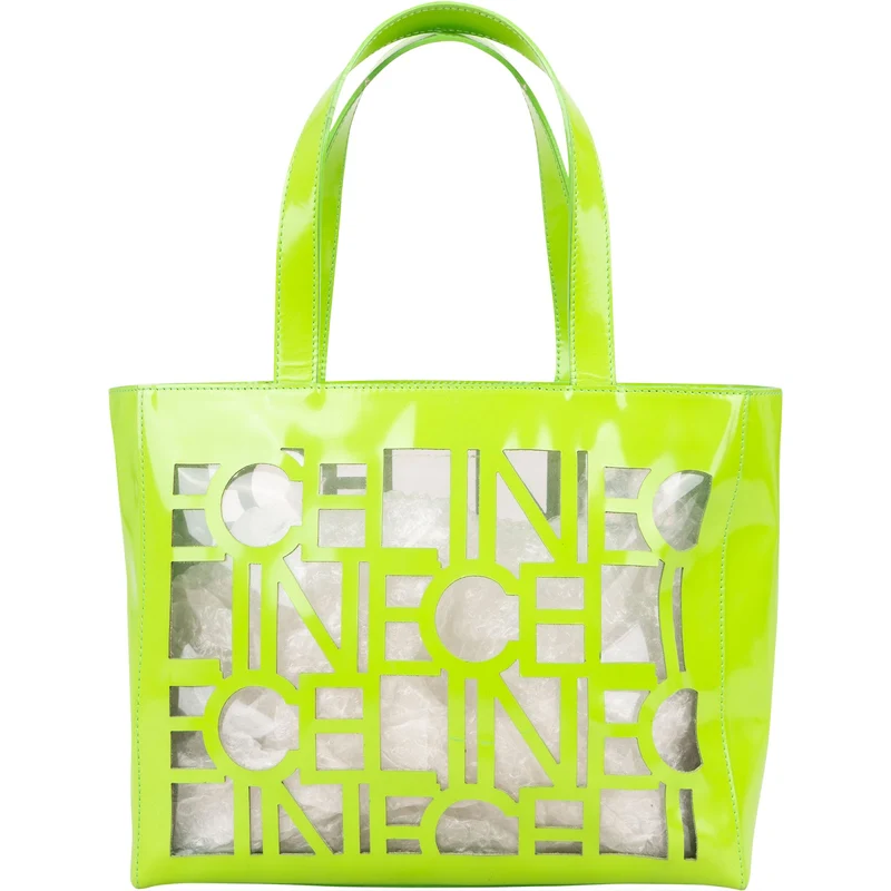 Celine Patent Leather Vertical Transparent Cutout Handbag