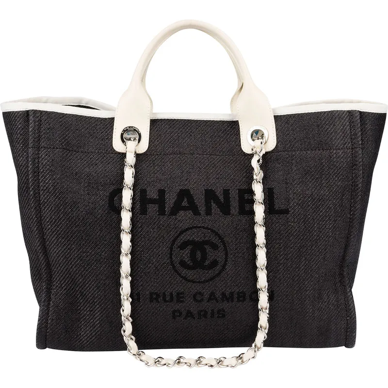 Chanel Denim Deauville Tote Shoulder Bag