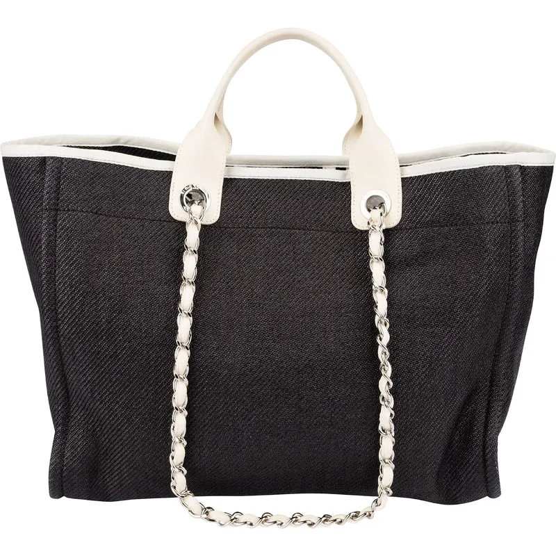 Chanel Denim Deauville Tote Shoulder Bag