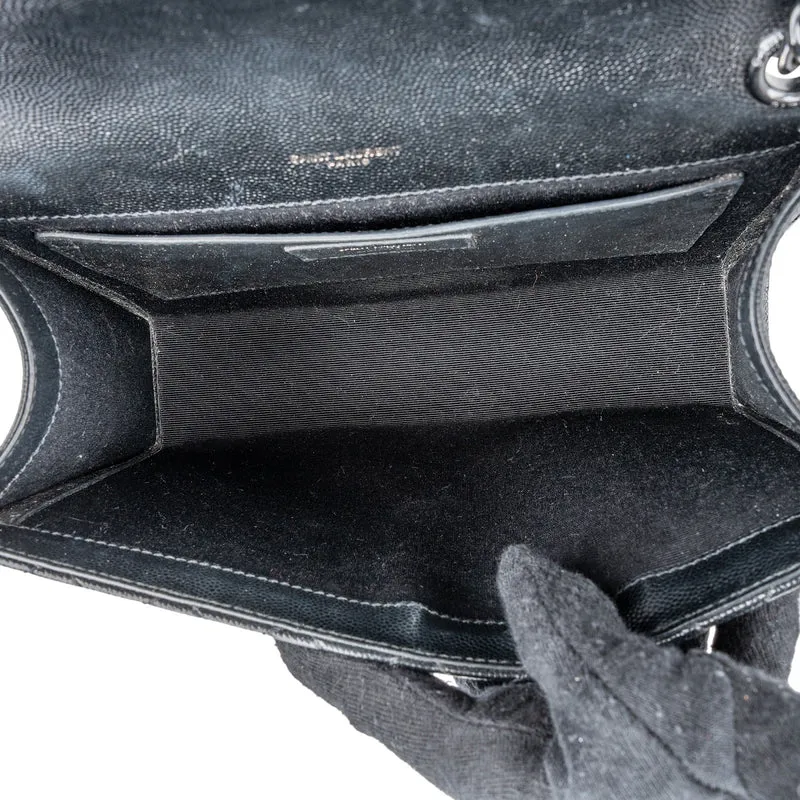 Saint Laurent Grain de Poudre Leather Medium Envelope Crossbody Bag