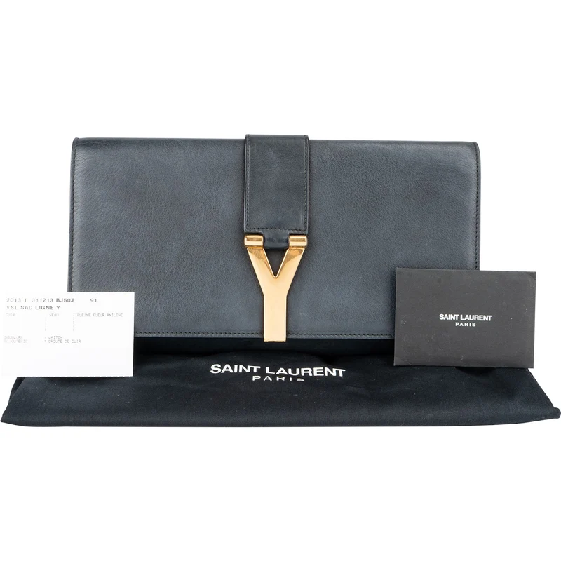 Yves Saint Laurent Leather Y-Ligne Clutch