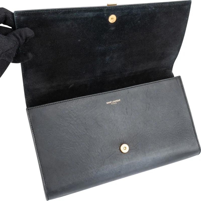 Yves Saint Laurent Leather Y-Ligne Clutch