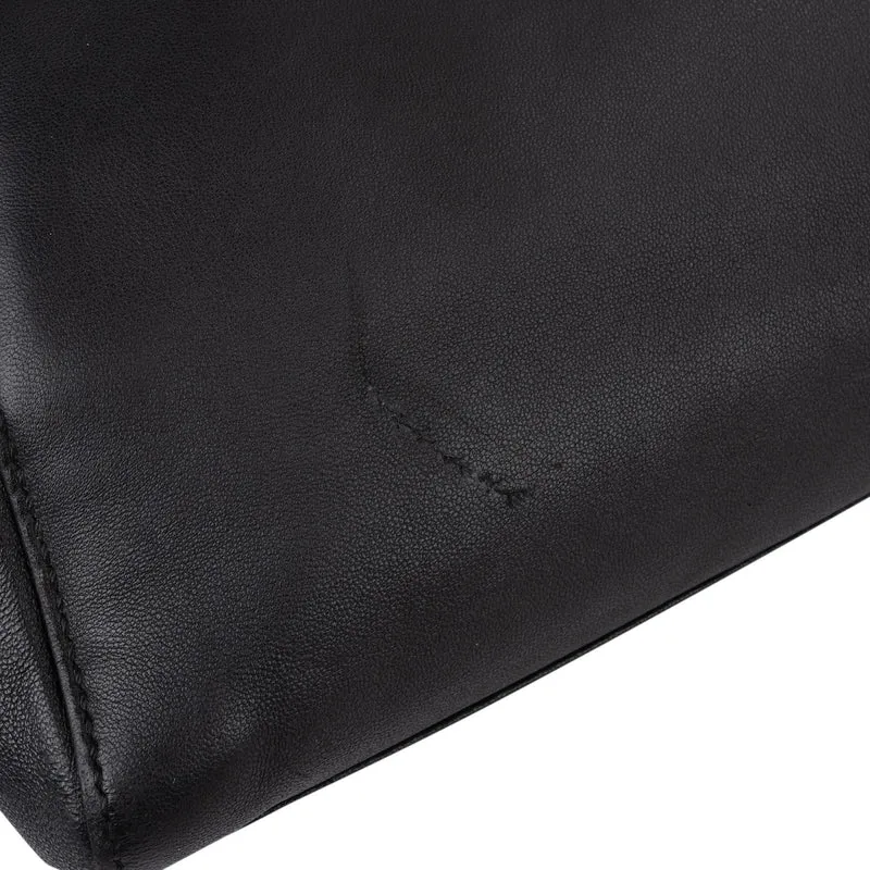 Fendi Black Leather Mini Peekaboo Handbag