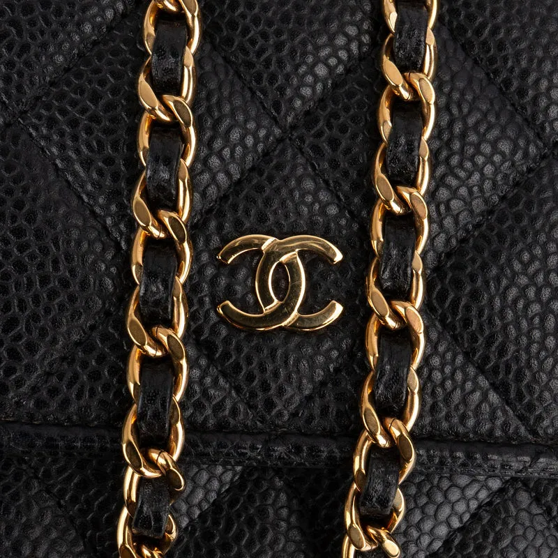 Chanel Quilted Caviar Leather Wallet On Chain Crossbody Bag