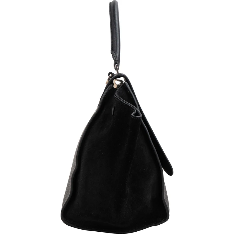 Céline Grained Calfskin Suede Trapeze Handbag