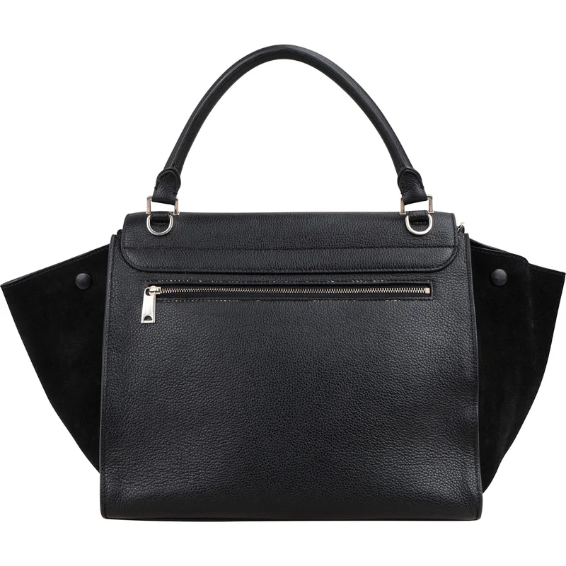 Céline Grained Calfskin Suede Trapeze Handbag
