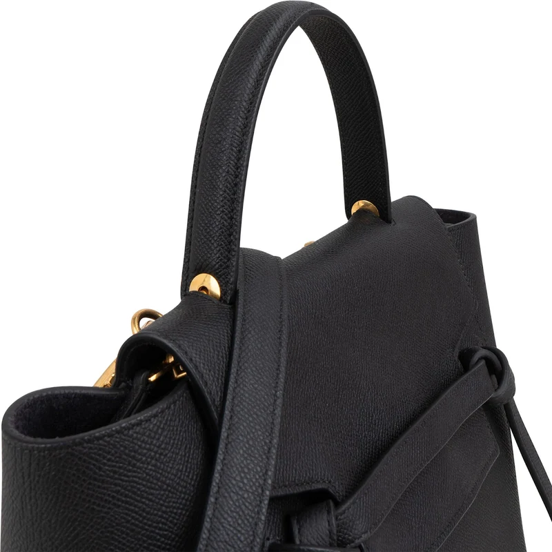 Céline Black Grained Calfskin Nano Belt Handbag