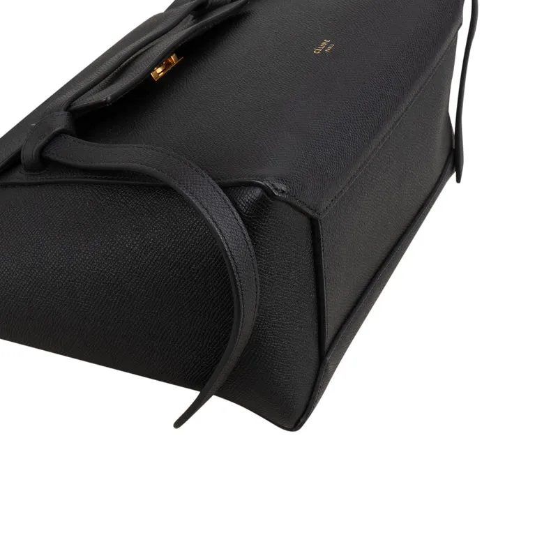 Céline Black Grained Calfskin Nano Belt Handbag