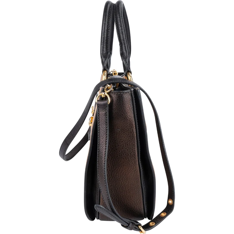 Miu Miu Bicolor Madras Leather Top Handle Handbag