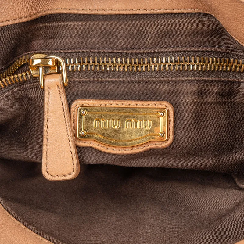 Miu Miu Matelassé Leather City Hobo Shoulder Bag