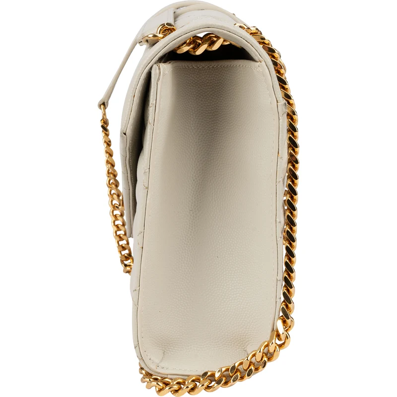 Saint Laurent Quilted Grain de Poudre Leather Small Envelope Crossbody Bag