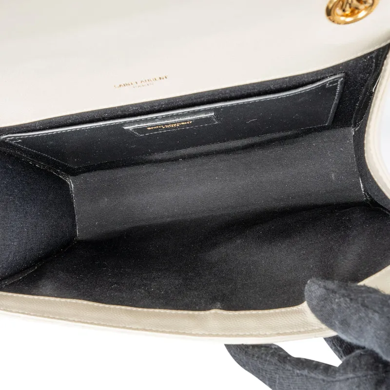 Saint Laurent Quilted Grain de Poudre Leather Small Envelope Crossbody Bag