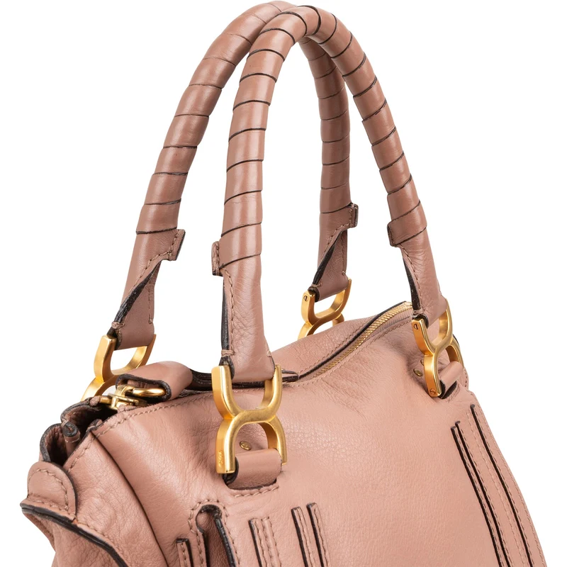 Chloé Pink Grained Calfskin Marcie Handbag