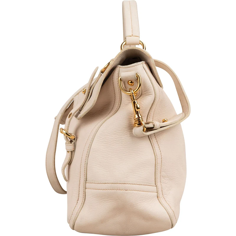 Miu Miu Smooth Leather Turnlock Satchel Handbag