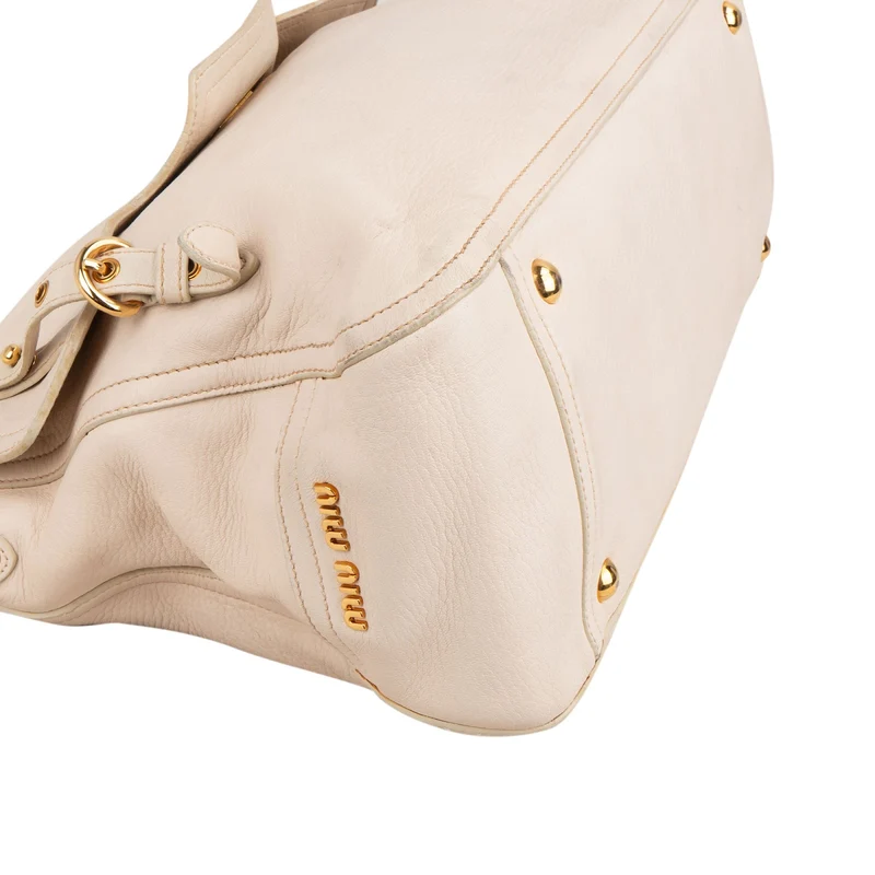 Miu Miu Smooth Leather Turnlock Satchel Handbag