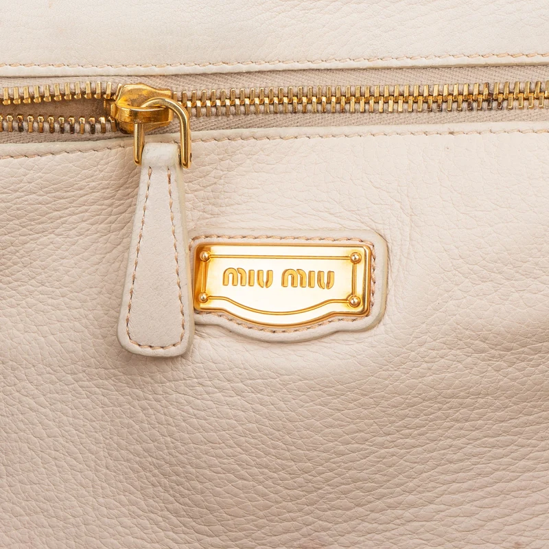 Miu Miu Smooth Leather Turnlock Satchel Handbag